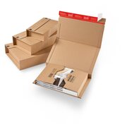 ColomPac Universalverpackung Wickelverpackung starke B-Welle 510 x 330 x -85mm mit Selbstklebeverschluss & Aufreifaden