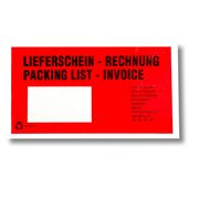 Dokumententaschen aus Pergamin Papier Lieferschein/Rechnung rot DIN-Lang, 1000 Stk.