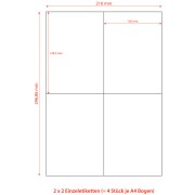 Etiketten selbstklebend weiß, 105 x 148.5mm auf DIN A4, 400 Stk.
