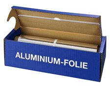 Alufolie in praktischer Spenderbox mit Abreiss-Schiene, 29 cm x 150 m, 11 my
