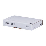 Versandkarton 244x145x43mm MAILBOX XS mit Steckverschluss wiederverschliebar fr Maxibrief wei