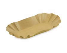 BIONATURE Pappschalen Kraft oval 17,5 x 10,5 x 3 cm fettdicht braun, 250 Stk.