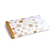 Weihnachtstischdecke wei mit goldenen Sternen gefaltet aus Papier 1,2m x  1,8m