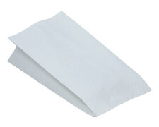 Papierbeutel fettdicht wei ohne Druck, 10,5+5,5 x 24 cm, 100 Stk.