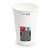 Hei- und Kaltgetrnkebecher Pappbecher FSC Mix/PE wei 200ml Eichstrich   70mm, 50 Stk.