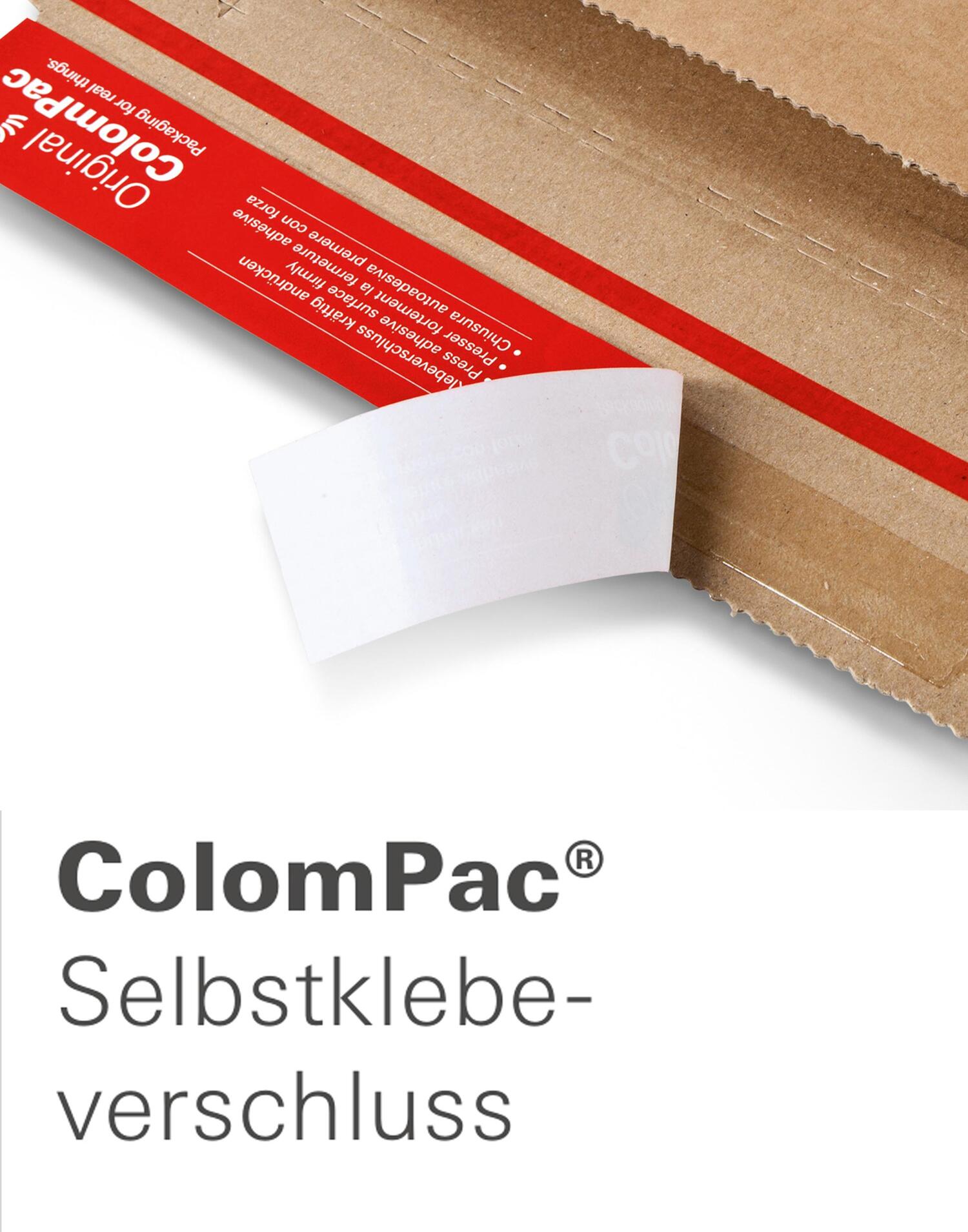 ColomPac Euroboxen XL 600 x 400 x 200mm mit Deckel - Selbstklebeverschluss & Aufreifaden braun