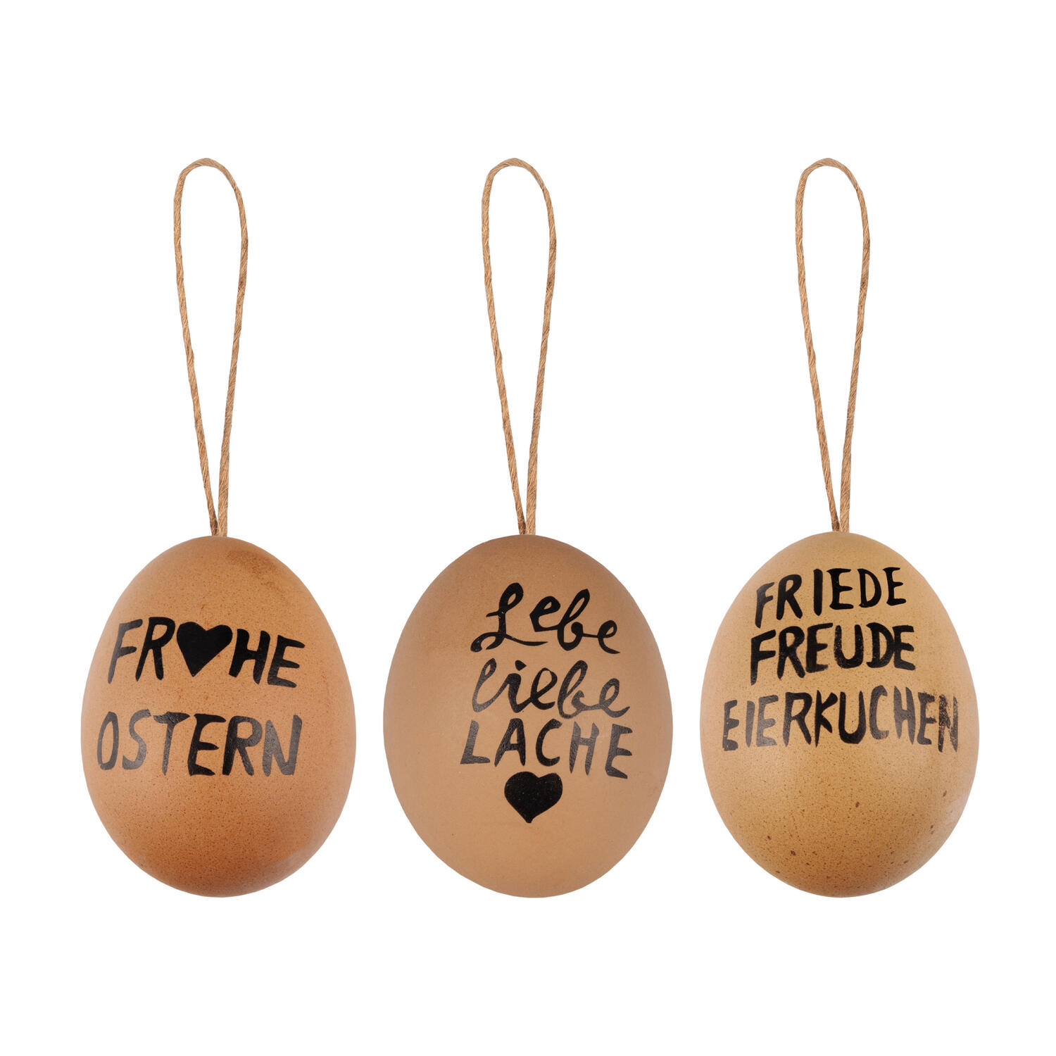 Ostereier Kunststoff  Statement Naturecht braun 6 cm, 6 Stk.