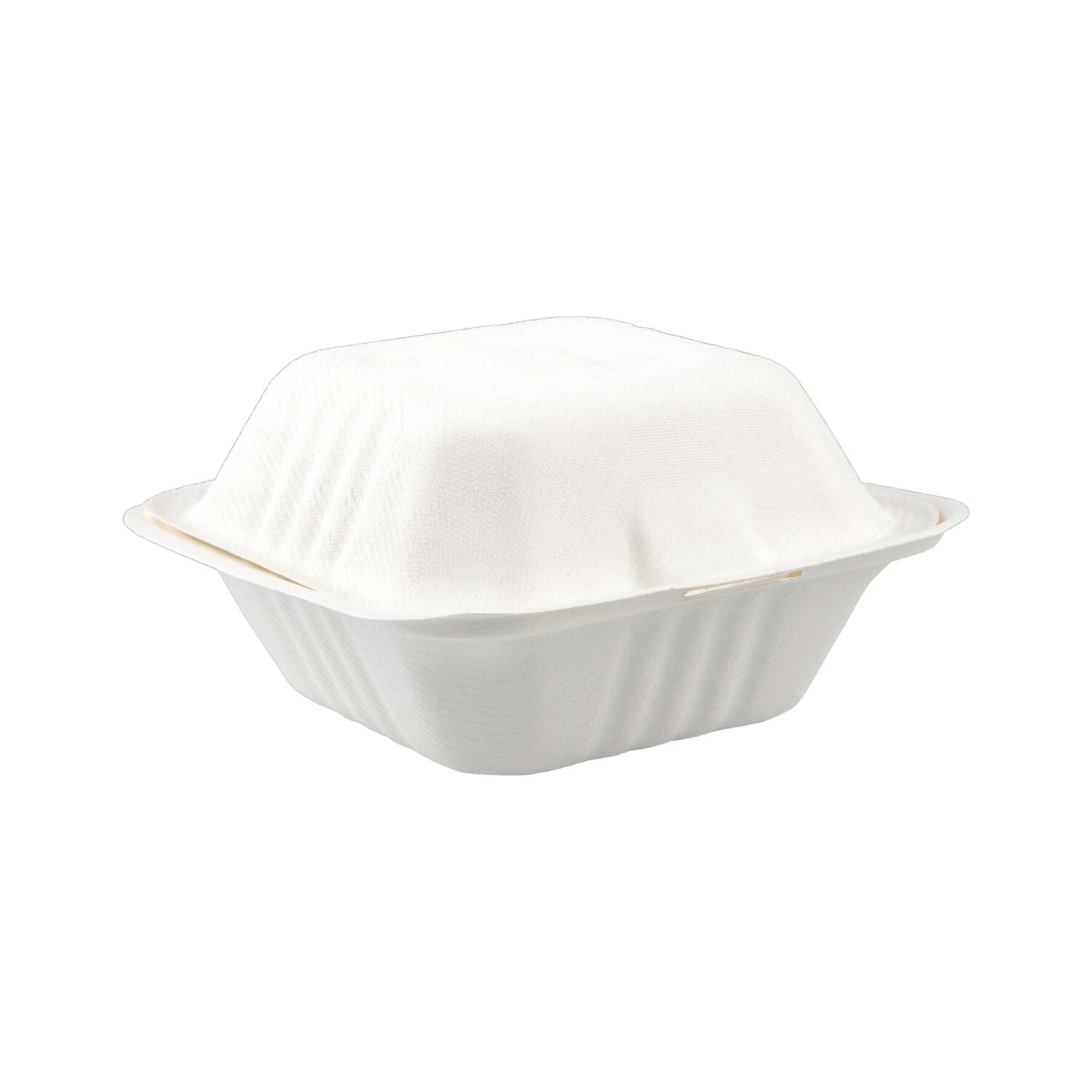 Burger-BoxenausBagasse,naturwei,15x15cm,25Stk.