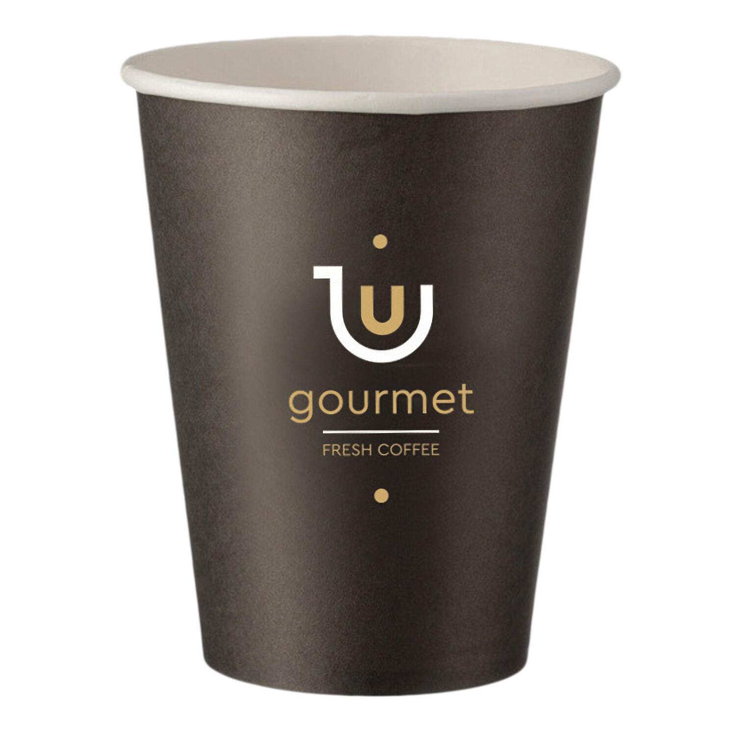 Kaffeebecher CoffeeToGo Pappbecher GOURMET BLACK Fresh Coffee 300ml, 50 Stk.