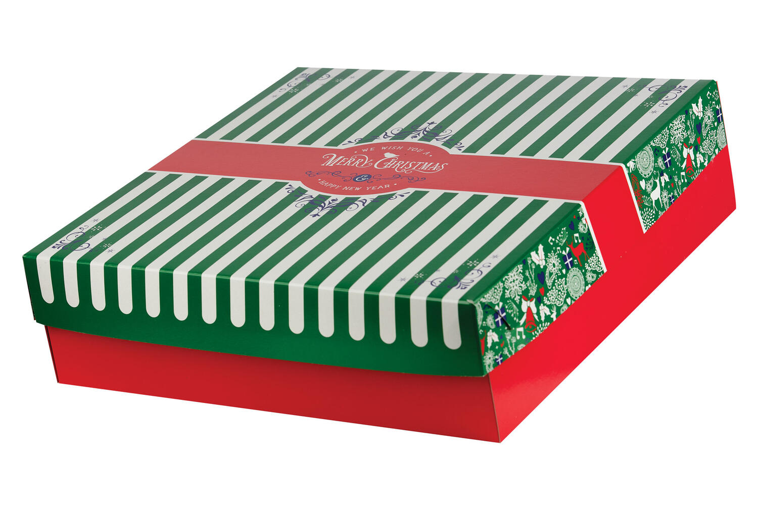 Keksbox Gebckkarton mit Alubeschichtung Weihnachten 350 x 350 x 100mm, 42 Stk.