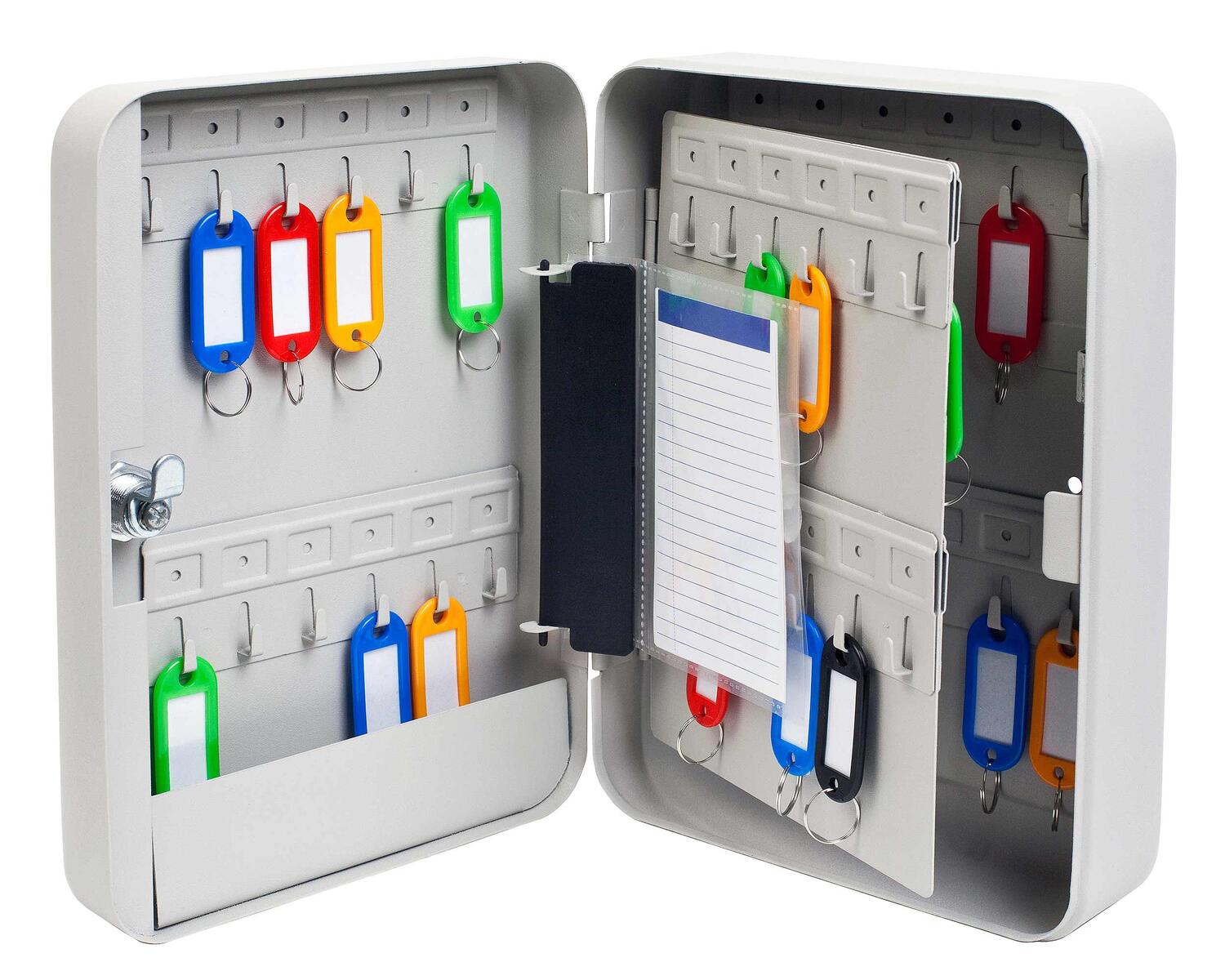 Schl�sselkasten f�r 48 Schl�ssel inkl. Anh�nger, perlgrau