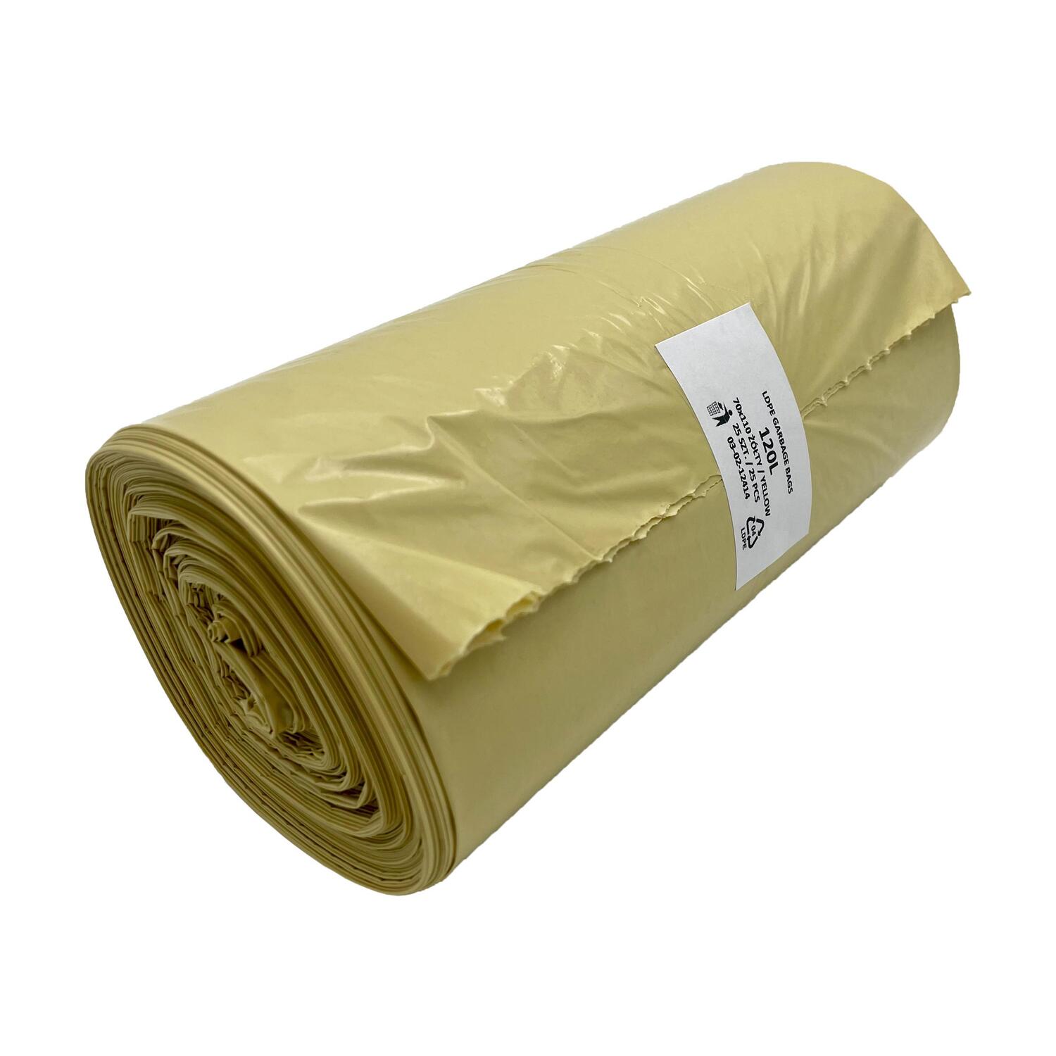 Mllscke 120 Liter 70 x 110 cm LDPE gelb 25 Stk.