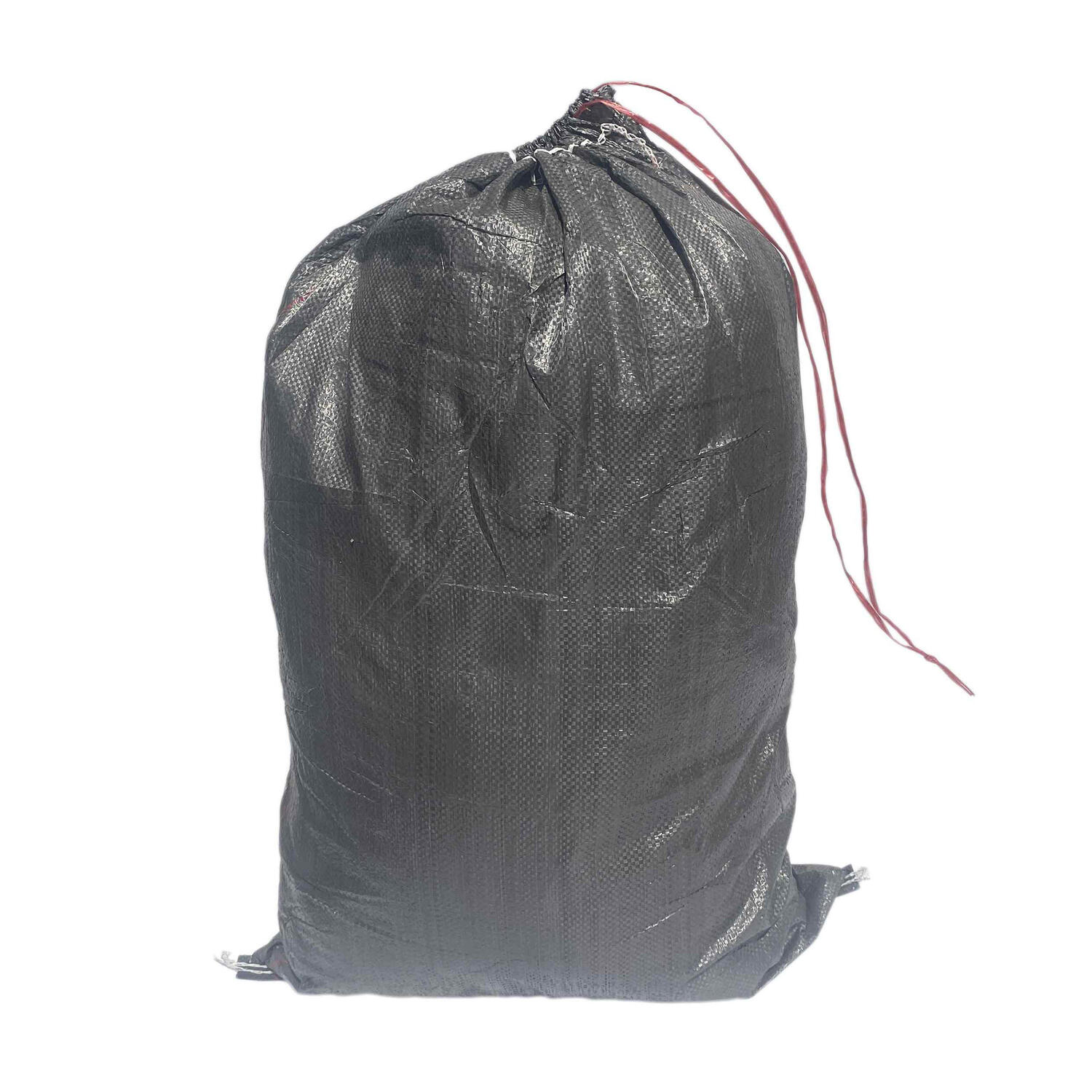 Schwerlastsack Gewebesack Hochwassersack Getreidesack Lagersack PP mit rotem Streifen und Band 500x800mm 30kg schwarz