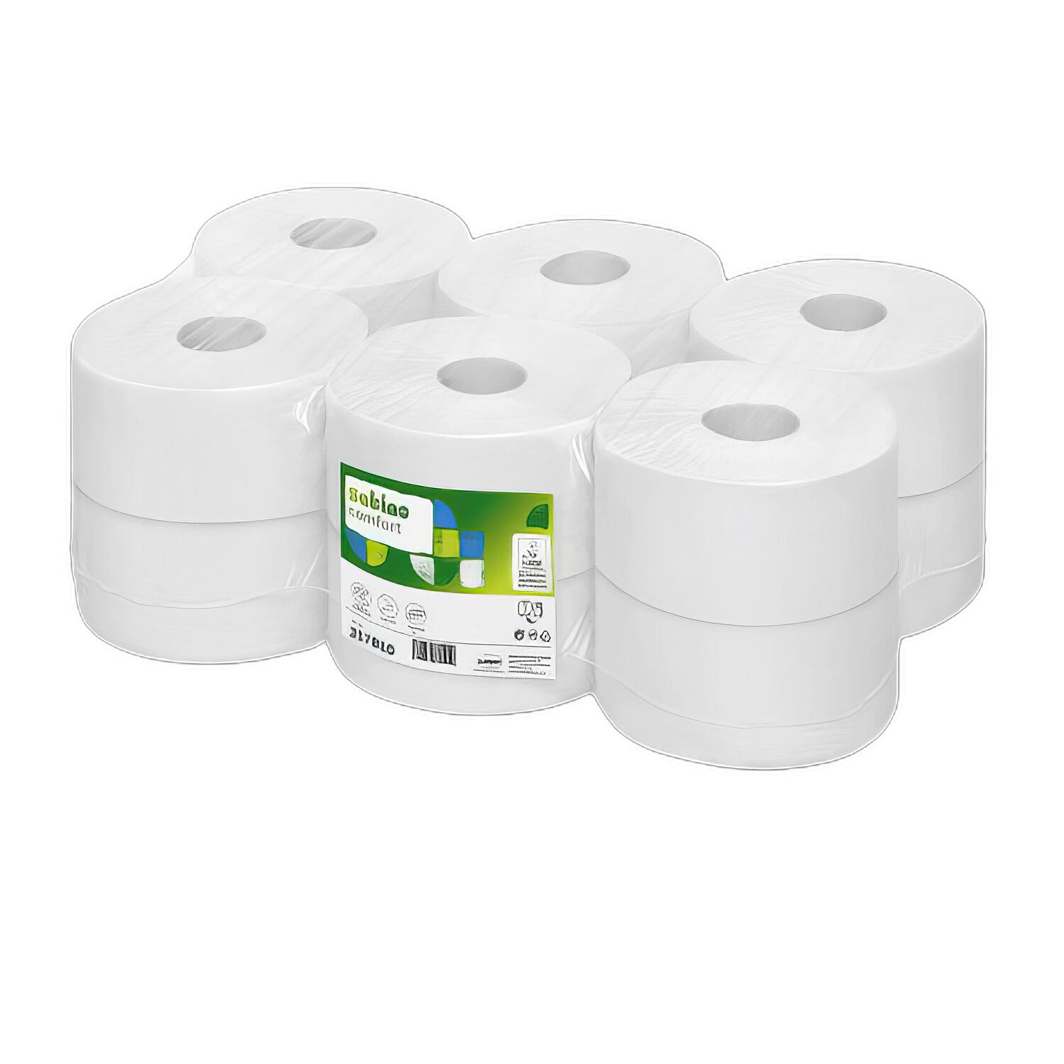 Satino Comfort Jumbo Toilettenpapier 2-lagig recycling JT1, 12 Rollen je 720 Blatt