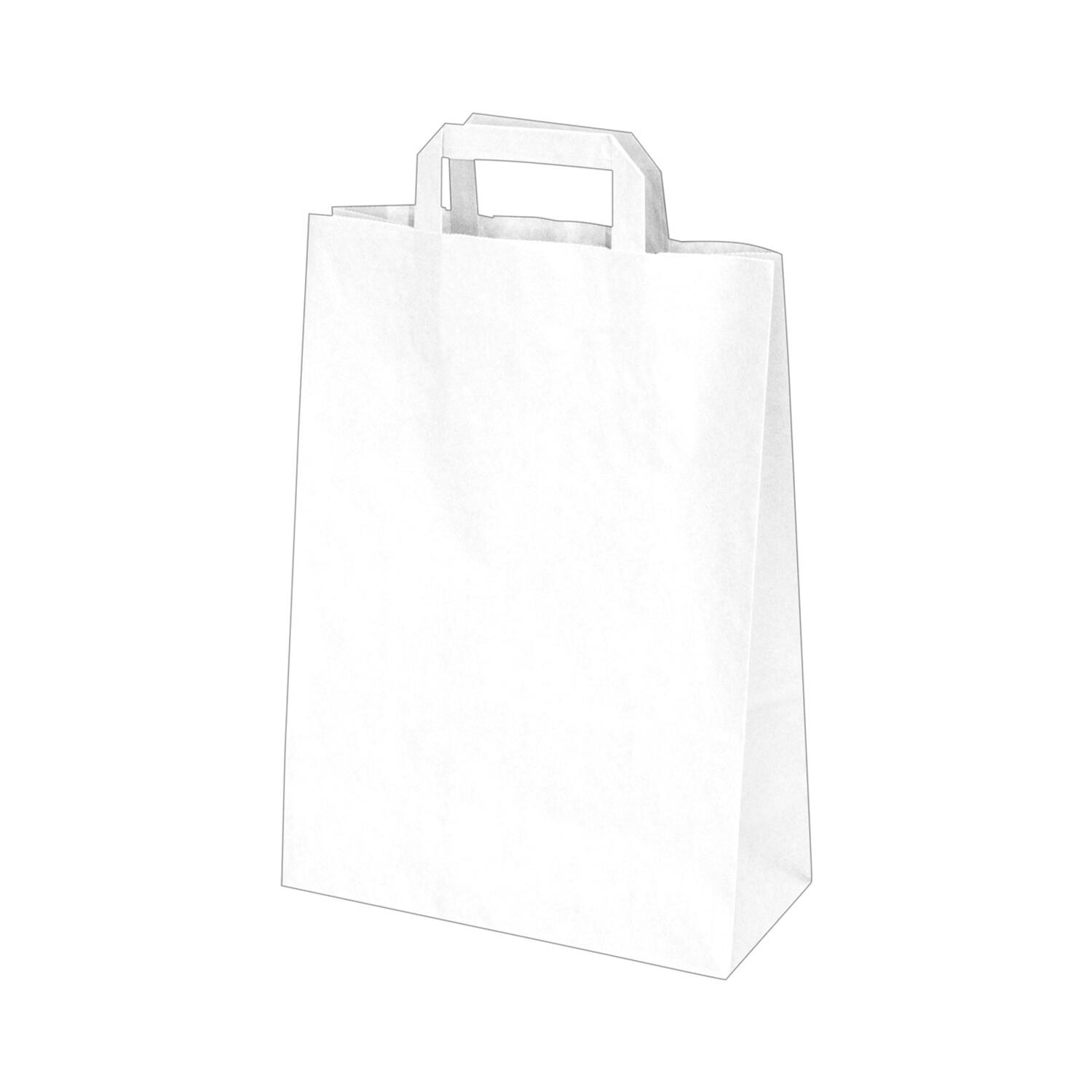 GASTRO Papiertragetaschen 32 x 26 x 14 cm mit EAN-Code wei, 250 Stk.