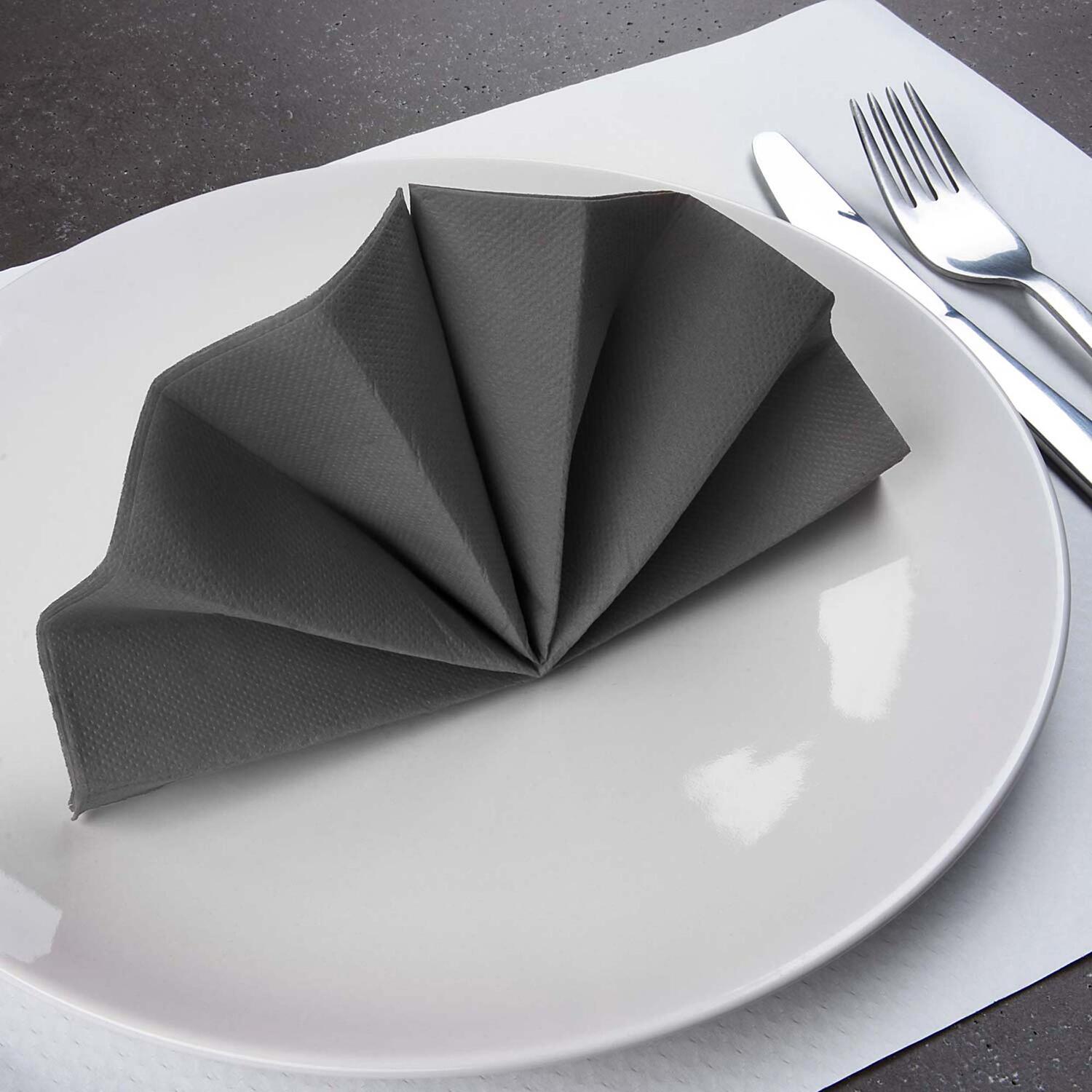 Servietten DekoStar 38 x 38 cm grau, 50 Stk.