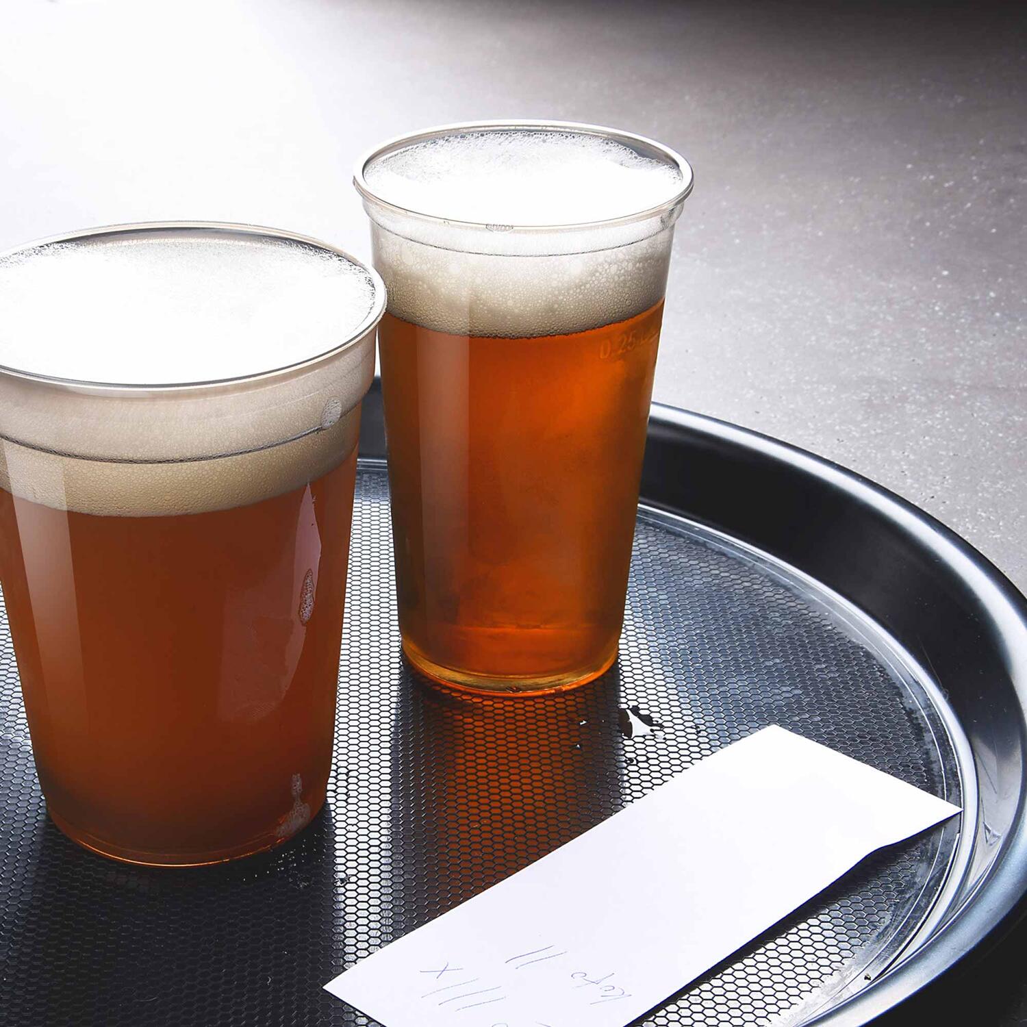 Mehrwegbecher Pfandbecher rauch-grau transparent PP Eichstrich 0,4l �95mm, 25 Stk.