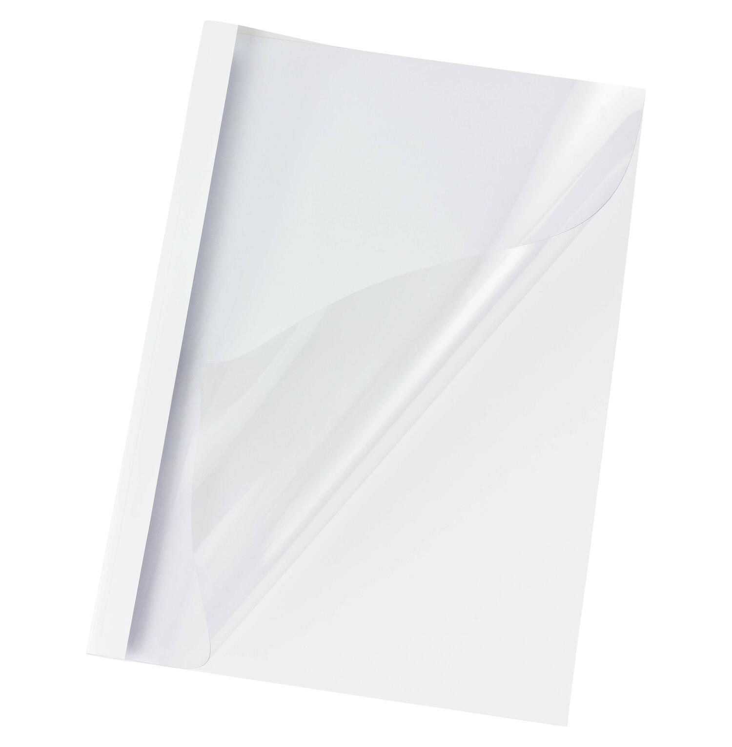 Thermobindemappen A4,  8mm fr 80 Blatt, wei, 100 Stk.