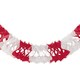 Girlande aus Papier rot/weiss schwer entflammbar �14.5cm 3.6m, 1 Stk.